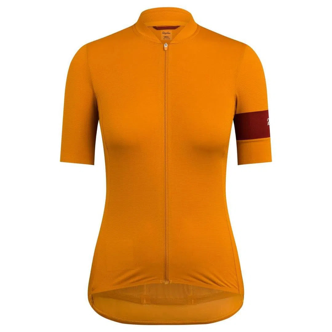 RAPHA Classic Flyweight Women Jersey TCF Mustard/Brick – Velodrom CC