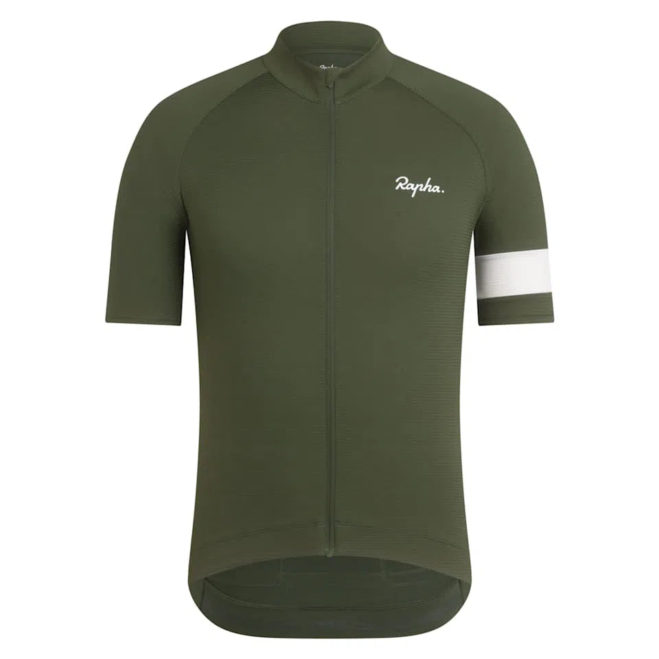 RAPHA Core Lightweight Jersey - KGW Deep Olive Green/ White RAPHA Core Lightweight Jersey - KGW Deep Olive Green/ White