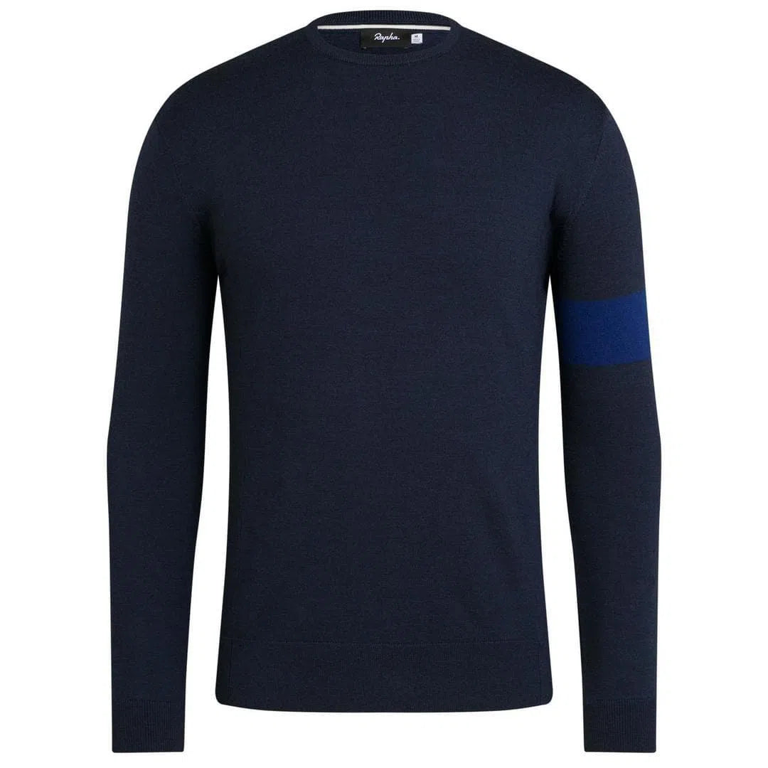 RAPHA Crew Neck Knit - SCM Navy – Velodrom CC RAPHA Crew Neck Knit - SCM Navy – Velodrom CC