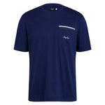 RAPHA Logo Pocket Tshirt - MBA Navy/Light Blue-Velodrom