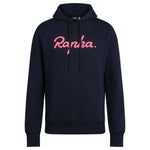 RAPHA MEN LOGO PULLOVER HOODIE - Dark Navy/Pink Default Velodrom Barcelona
