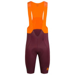 RAPHA Pro Team Bib Shorts II Long - WVO Wine/Bright Orange-Velodrom