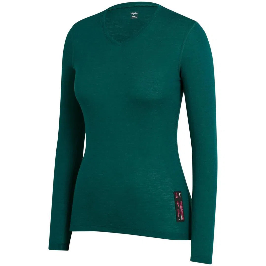 RAPHA Women Merino Base Layer Long Sleeve - Green-Velodrom