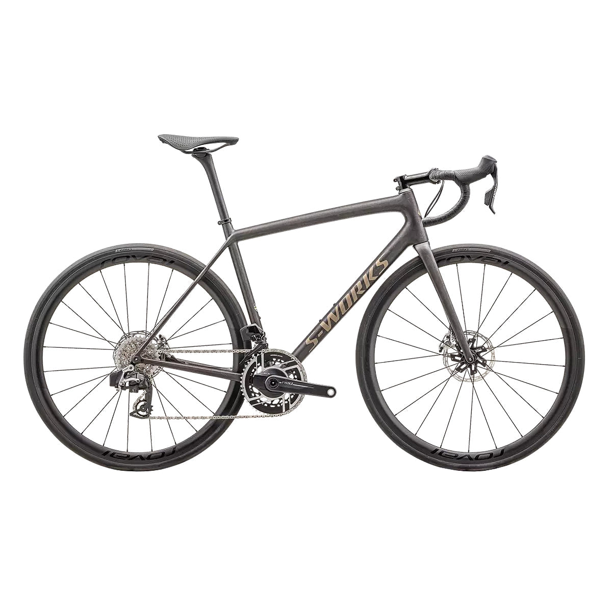 SPECIALIZED SWORKS Aethos 2025 Rennrad- SATIN DOPPIO / GUNMETAL DRY BRUSHED / GOLD PEARL