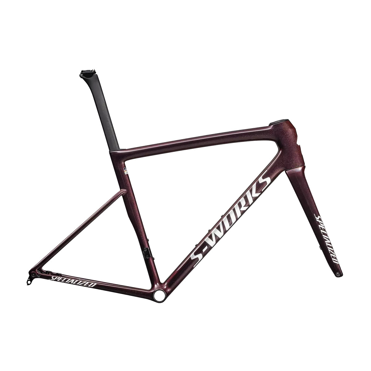 SPECIALIZED SWORKS Tarmac SL8 2025 Cuadro Carretera Gloss Solidity/Red To Black Pearl/Metallic White Silver