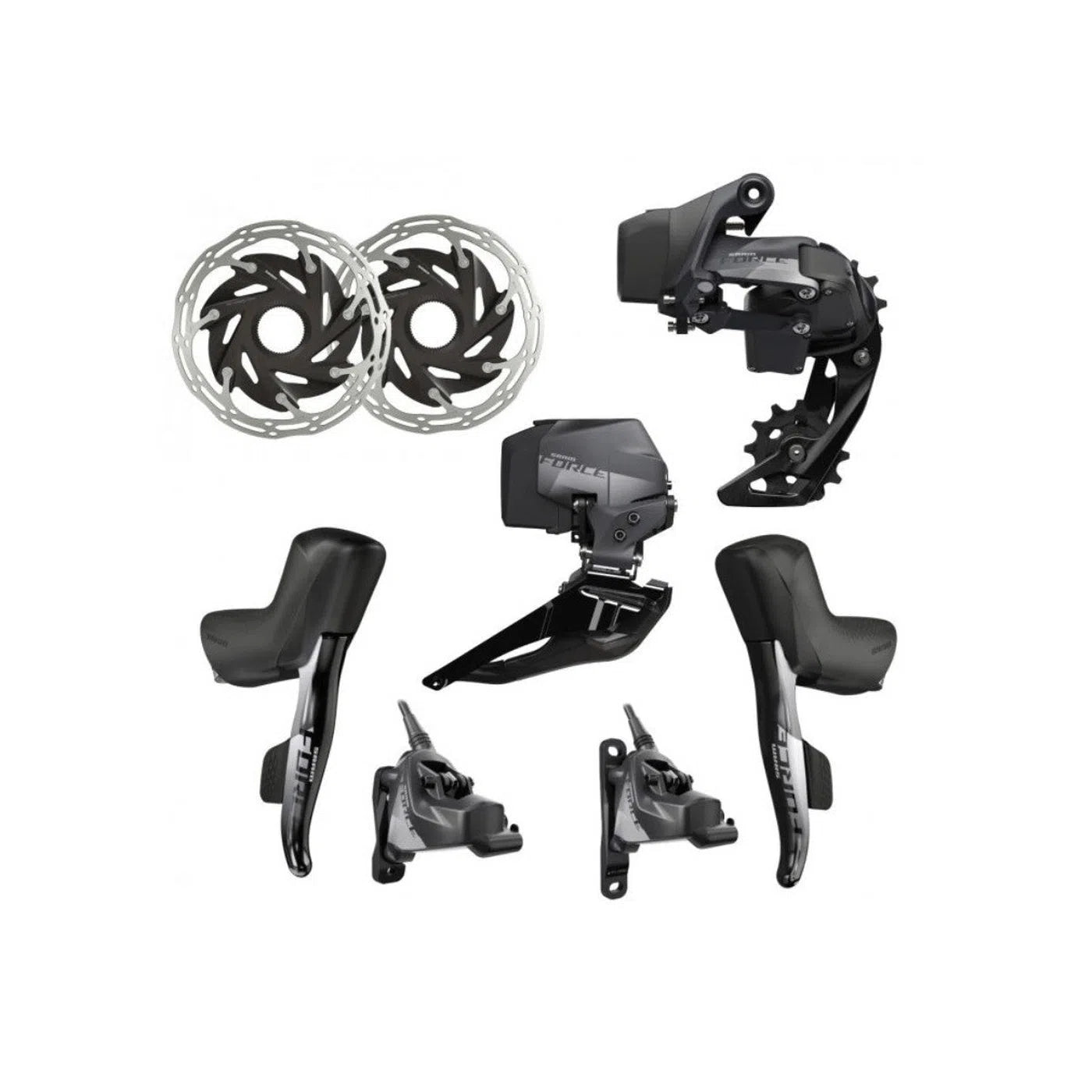 SRAM Force D1 AXS 2x12s Disc Groupset Electronic KIT - Black-Groupsets-710845841590