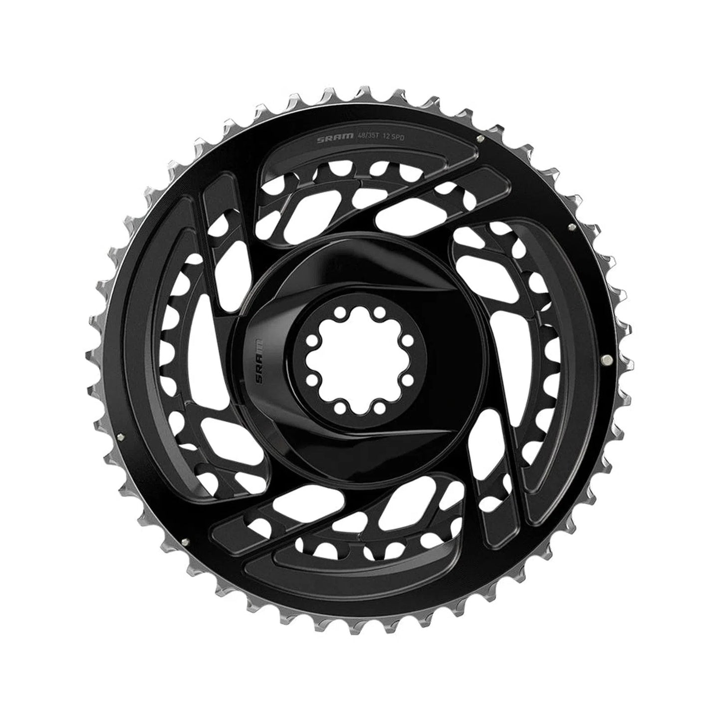 SRAM Force D2 2X 4835t 12 S Direct Mount Double Deck Chainrings - Black-Chainrings-710845887406
