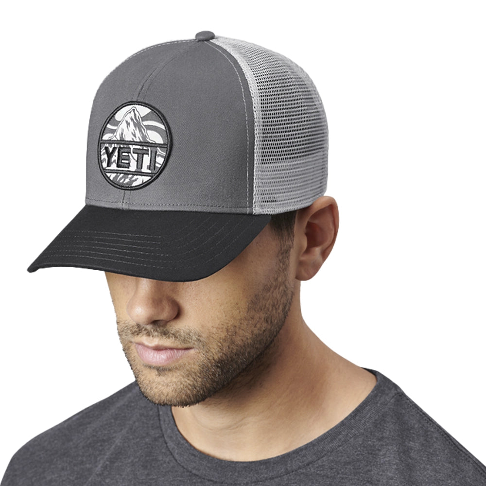 YETI Mountain Badge Trucker Hat - Black-Caps-888830197905