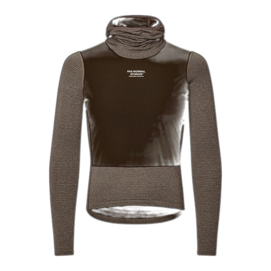 PAS NORMAL STUDIOS Men Thermal Hooded Windproof Baselayer - Dark Coffee