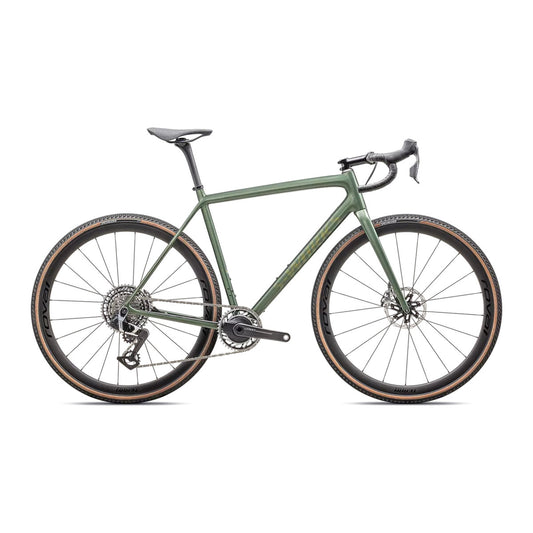 SPECIALIZED Sworks Crux Gravel Bike Sram Red AXS 2025 - Gloss Cypress Metallic / Viavi Gold To Silver Pearl