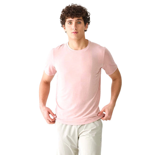 VELOCIO Men's Merino Ride Tee - Misty Rose