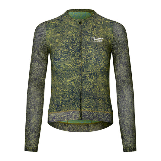 PAS NORMAL STUDIOS Women Essential Light Long Sleeve Jersey - AOP Grain Dark Lime
