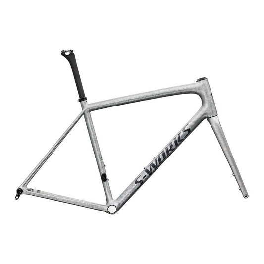 SPECIALIZED Sworks Aethos 2 Frameset  2026  - GLOSS SILVER BLURRED IMPASTO / BLACK PEARL