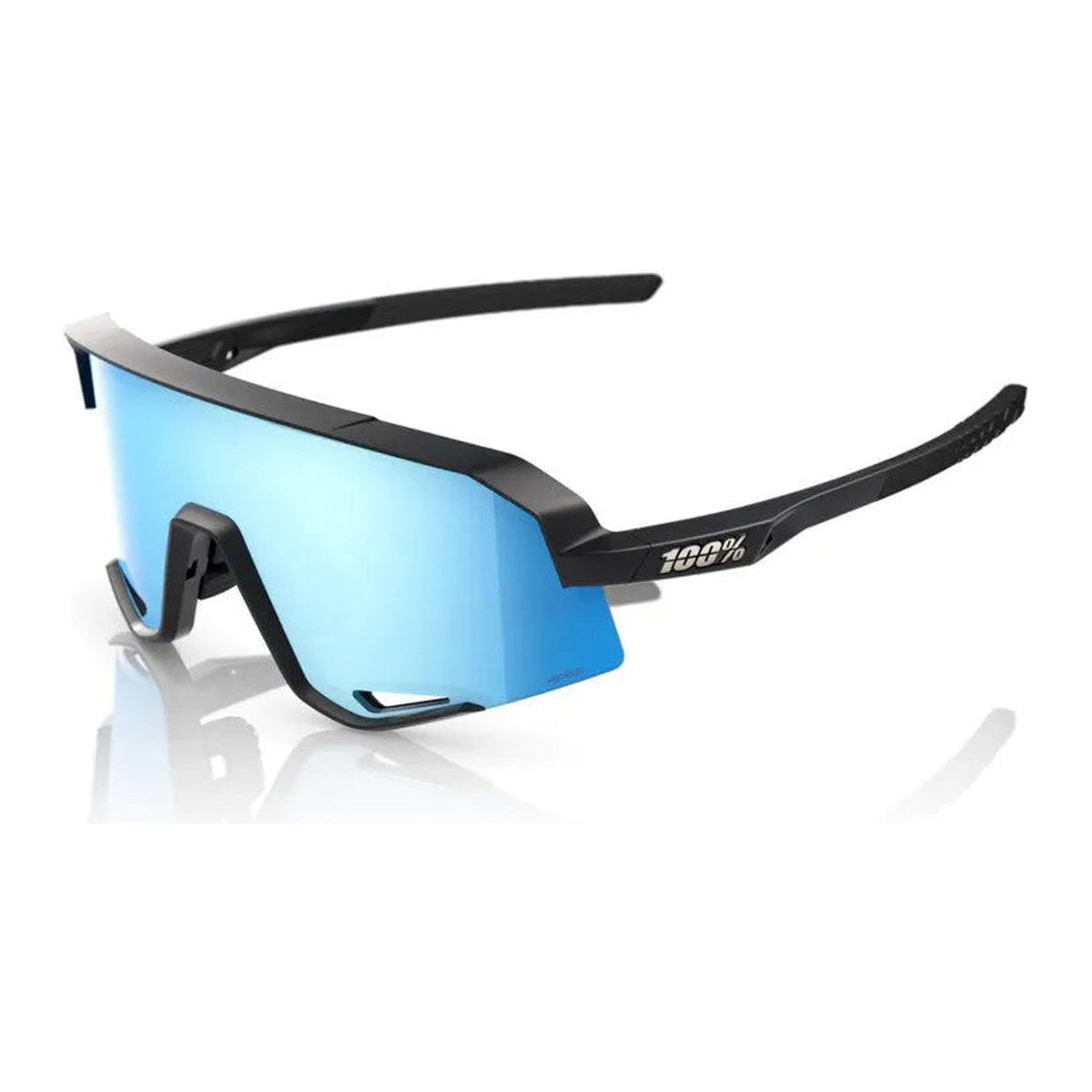 RIDE 100% Slendale Sunglasses - Matte Black / HiPER Blue Multilayer Mirror Lens