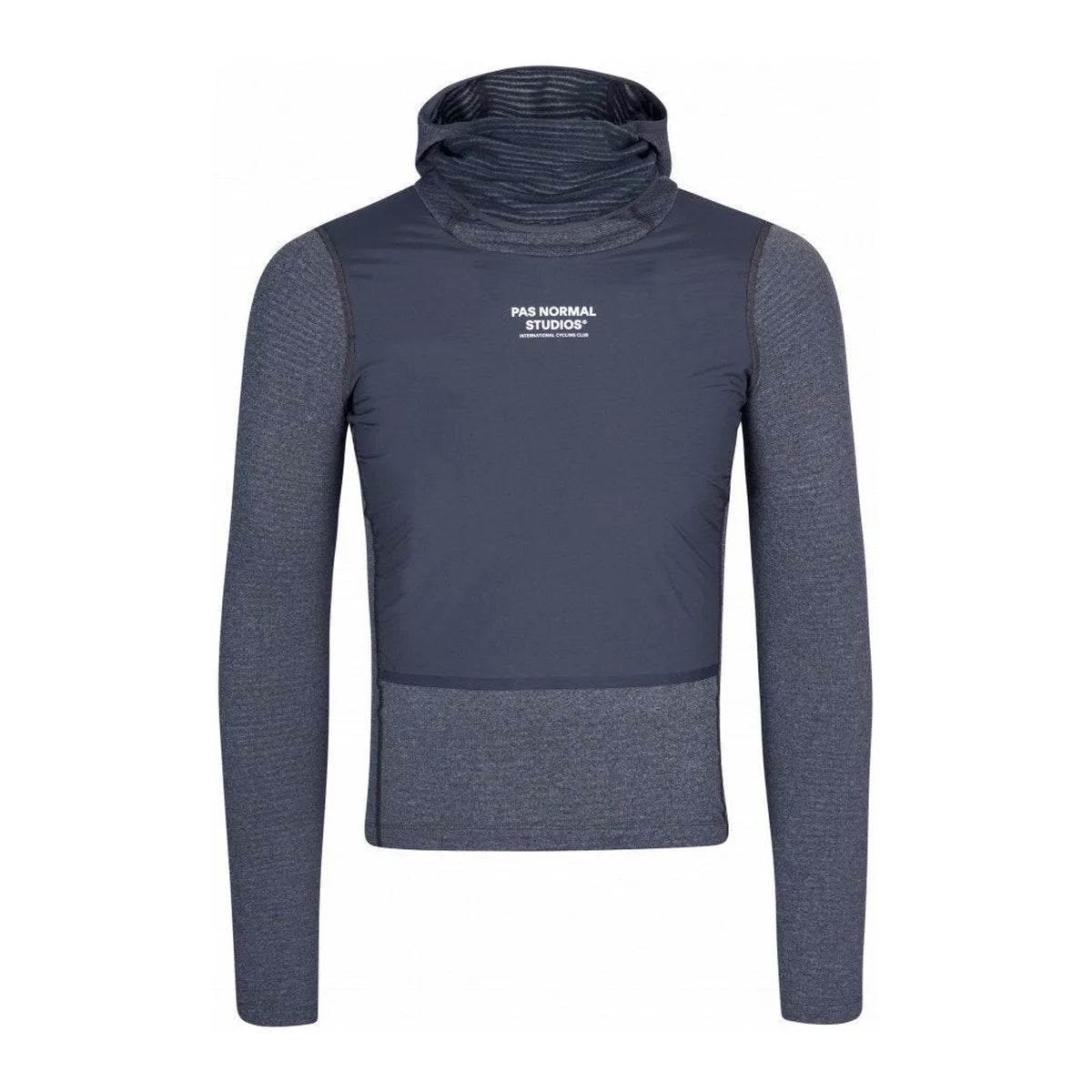 PAS NORMAL STUDIOS Men Thermal Hooded Windproof Base Layer - Navy
