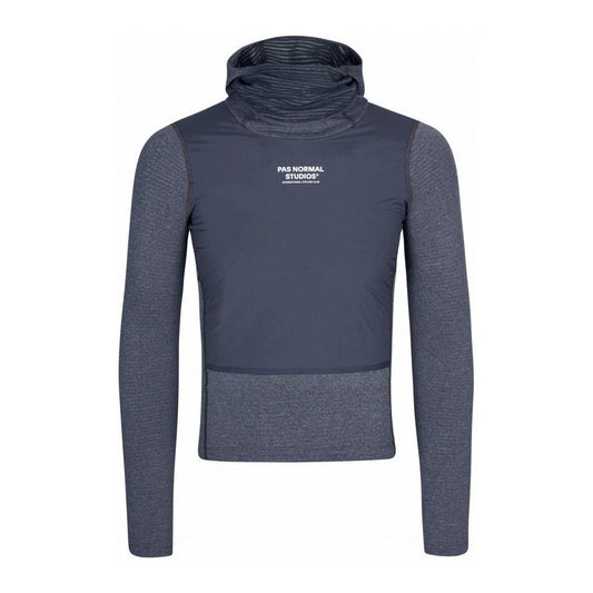 PAS NORMAL STUDIOS Men Thermal Hooded Windproof Base Layer - Navy