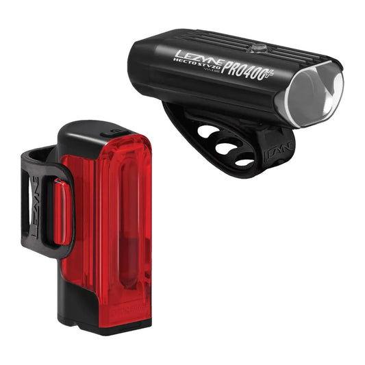 LEZYNE HECTO PRO STVZO 400+ / STRIP+ STVZO LIGHT SET - BLACK