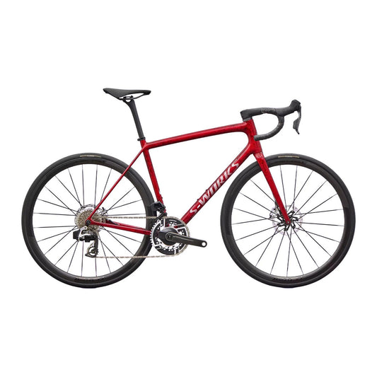 SPECIALIZED Aethos 2 Complete Road Bike SRAM RED AXS E1 2026 - SANDSTONE METALLIC BASE / RED TINT