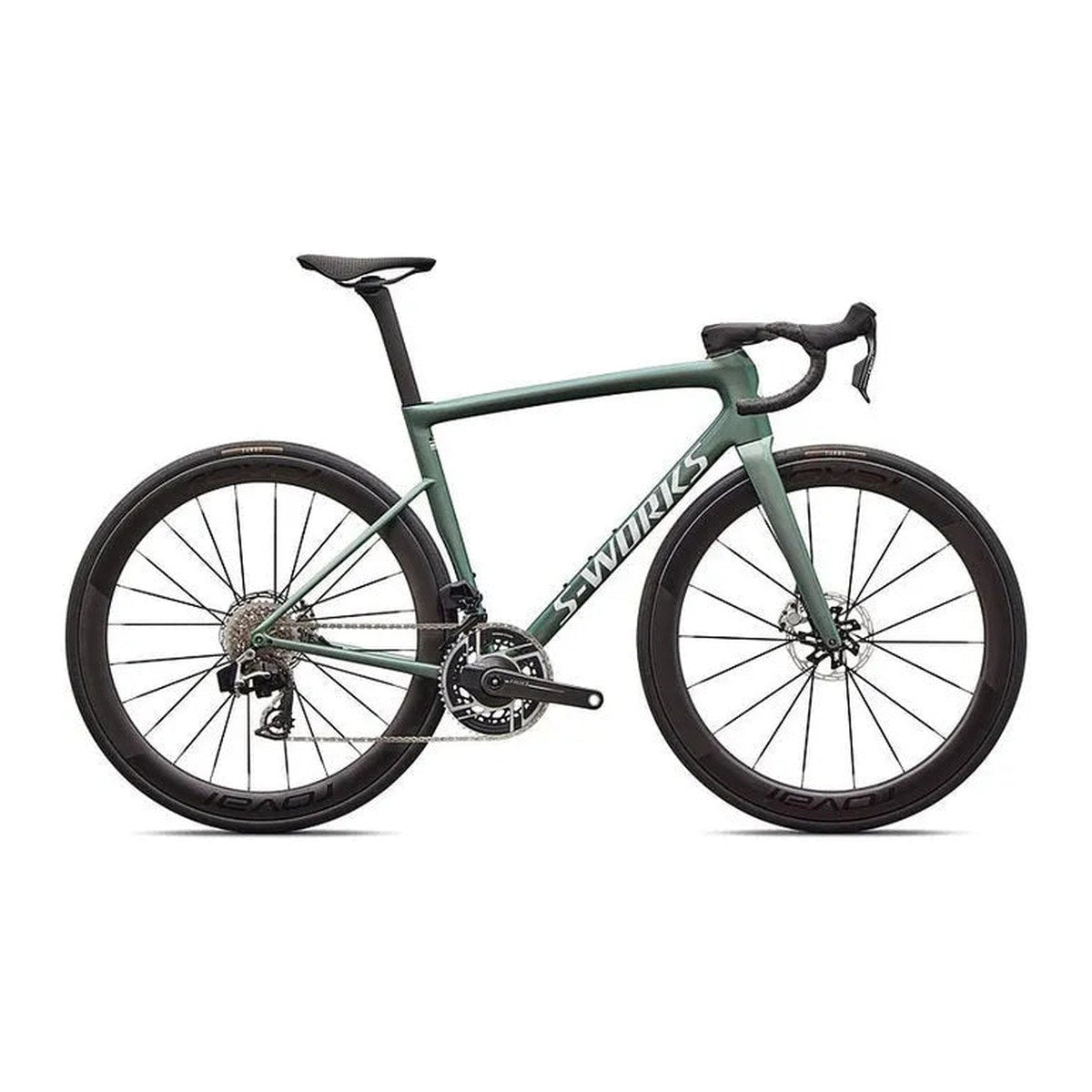 SPECIALIZED TARMAC SL8 Sworks Shimano Dura Ace DI2 Road Bike - GLOSS PREMIUM FJORD METALLIC / WHITE METALLIC SILVER