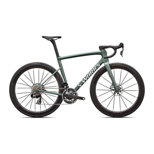 SPECIALIZED TARMAC SL8 Sworks Shimano Dura Ace DI2 Road Bike - GLOSS PREMIUM FJORD METALLIC / WHITE METALLIC SILVER