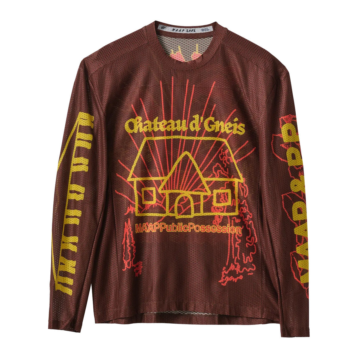 MAAP + PUBLIC POSSESSION MESH LONG SLEEVE TEE - UMBER