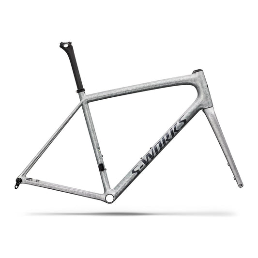 SPECIALIZED SWorks Aethos 2 Frameset 2026 - Gloss Silver Blurred Impasto / Black Pearl