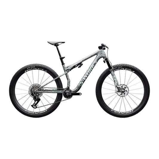 SPECIALIZED S-Works Epic 9 Complete MTB - Gloss Metallic Obsidian Multi Color Dry Impasto/ Metallic White Silver