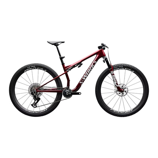 SPECIALIZED S-Works Epic 9 Complete MTB - Gloss Red Tint Over Red Reflex Pearl Edge Fade / Metallic White Silver