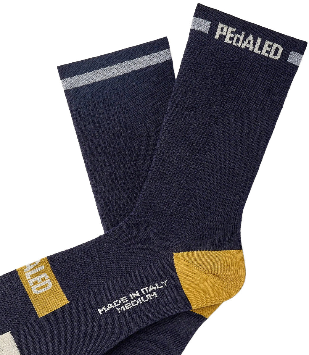PEDALED Odyssey Merino Reflective Socks - Dark Navy