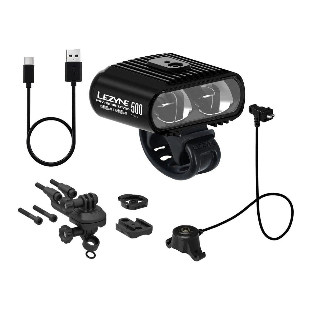 LEZYNE POWER HIGH BEAM 500 LOADED STVZO Front LIGHT - BLACK/WHITE