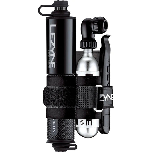 LEZYNE CNC POCKET DRIVE HV LOADED MINI PUMP WITH LEVER KIT AND CO2 CARTRIDGE - BLACK/GLOSSY