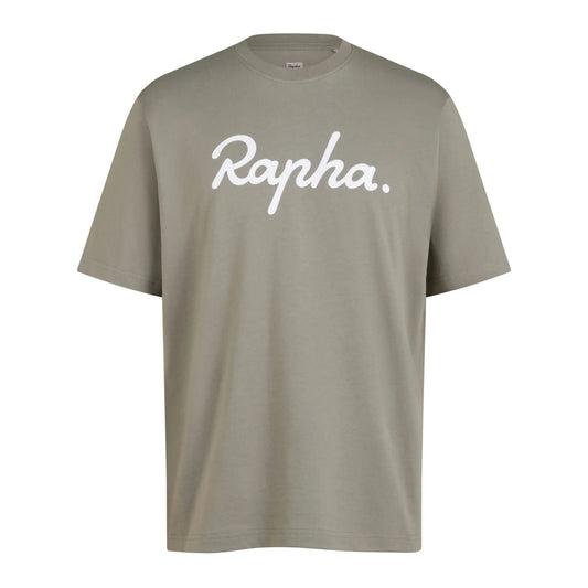 RAPHA COTTON LOGO T-SHIRT - KHAKI/WHITE