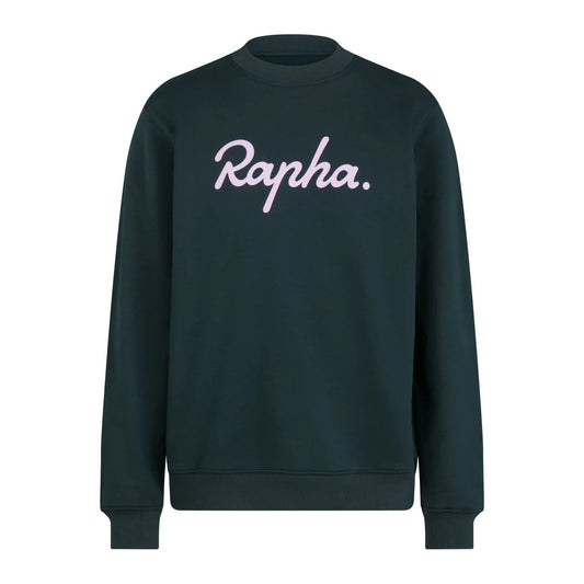 RAPHA HEAVYWEIGHT COTTON SWEATSHIRT - FOREST GREEN/LIGHT QUARTZ