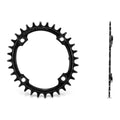 GARBARUK Oval Chainring  104 BCD - BLACK