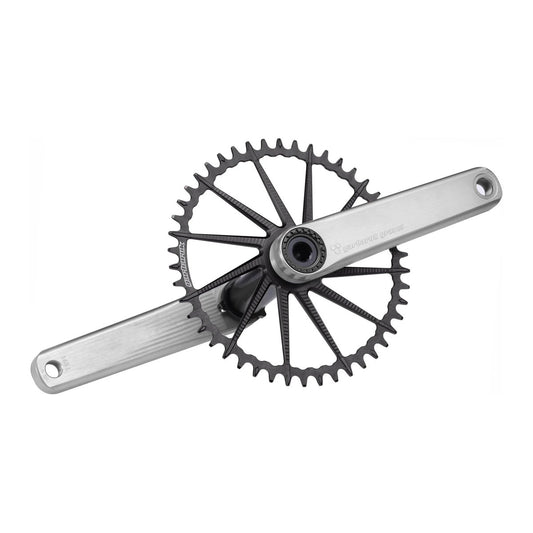GARBARUK ROAD/GRAVEL CRANKSET (no chainring) - SILVER/BLACK
