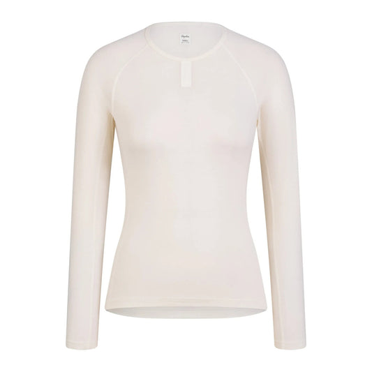 RAPHA MERINO LONG SLEEVE BASE LAYER - CREAM/WHITE