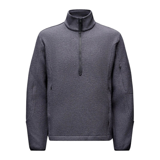 PAS NORMAL STUDIOS Off Race Boiled Wool Half Zip - Steel