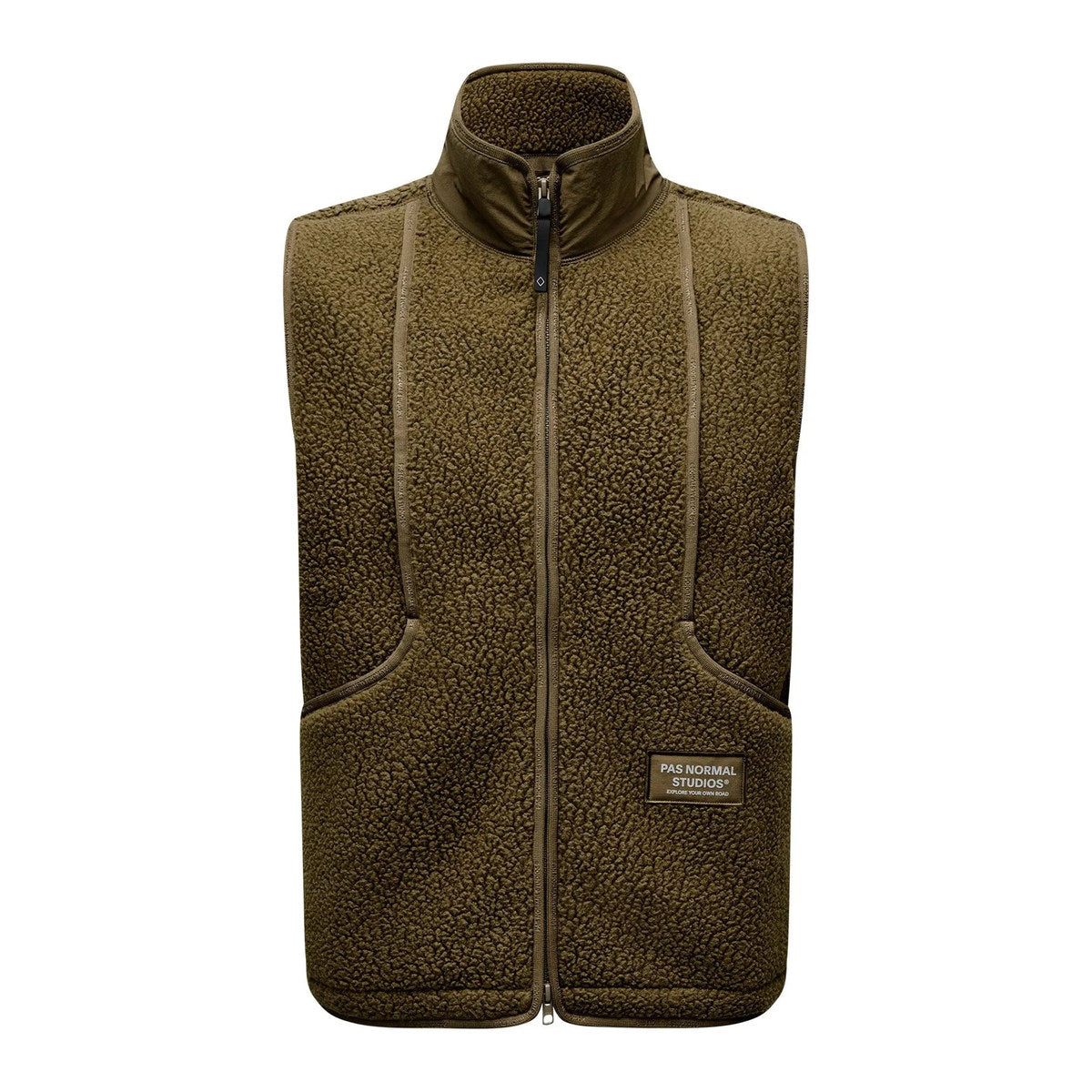 PAS NORMAL STUDIOS Off Race Pile Fleece Vest - Deep Olive