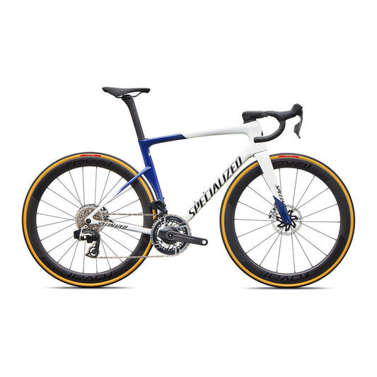 SPECIALIZED TARMAC SL9 S LEVEL Road Bike - WHITE/MAJOLICA BLUE METALLIC/OBSIDIAN METALLIC