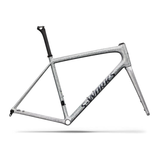 SPECIALIZED SWorks Aethos 2 Frameset 2026 - Gloss Silver Blurred Impasto / Black Pearl