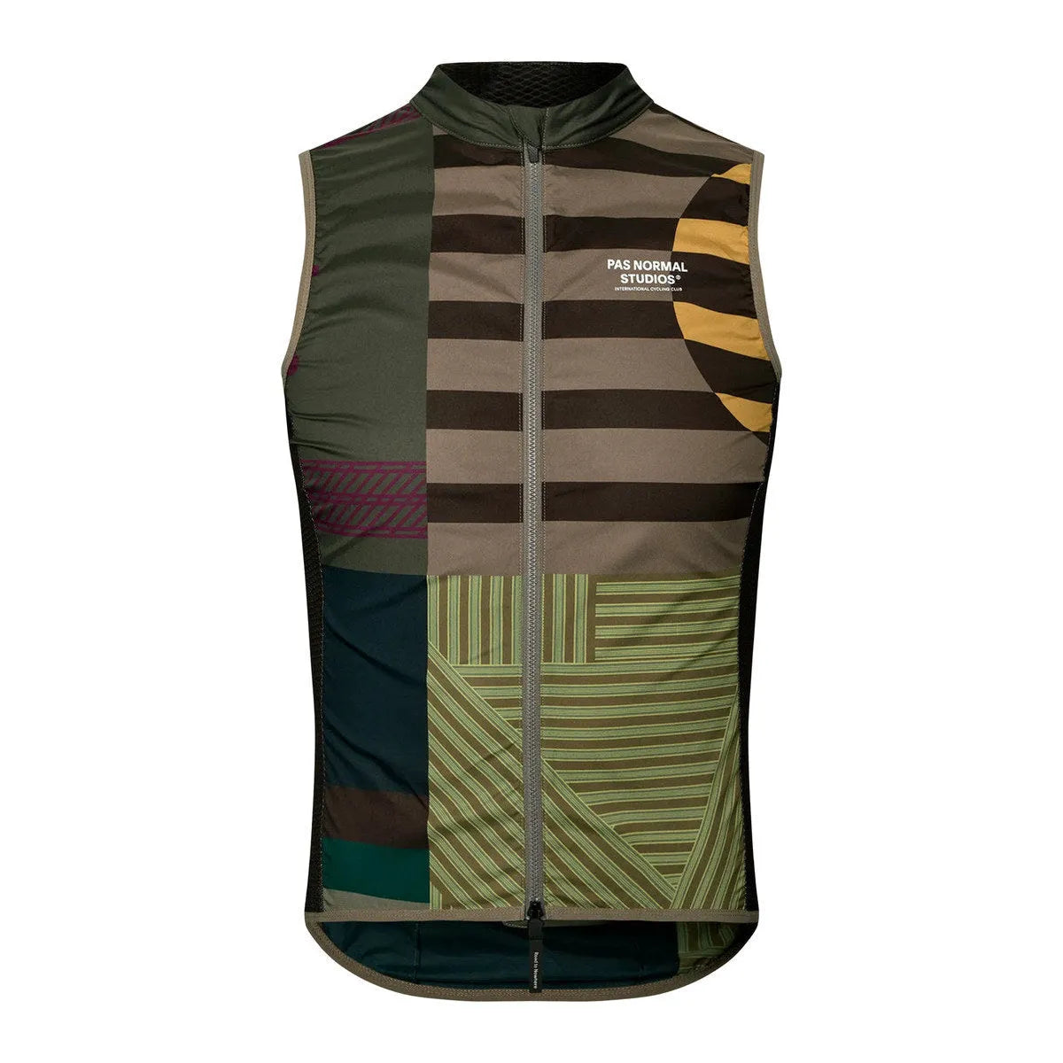 PAS NORMAL STUDIOS Men Mechanism Stow Away Gilet - AOP International Earth