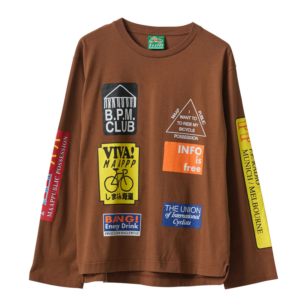MAAP + PUBLIC POSSESSION LONG SLEEVE TEE - BROWN