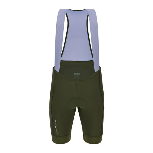 SANTINI Women Cargo Bib Shorts - Military Green