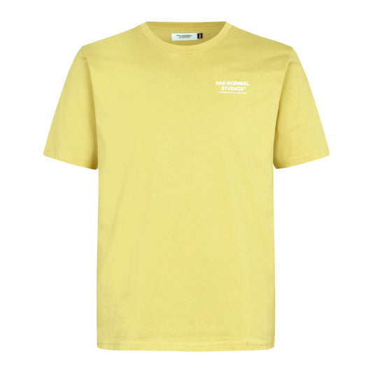 PAS NORMAL STUDIOS Off Race Small Logo Tshirt Short Sleeve - Dusty Yellow/White