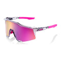 RIDE 100% Speedcraft Sunglasses - Polished Translucent Grey / Purple Multilayer Mirror Lens