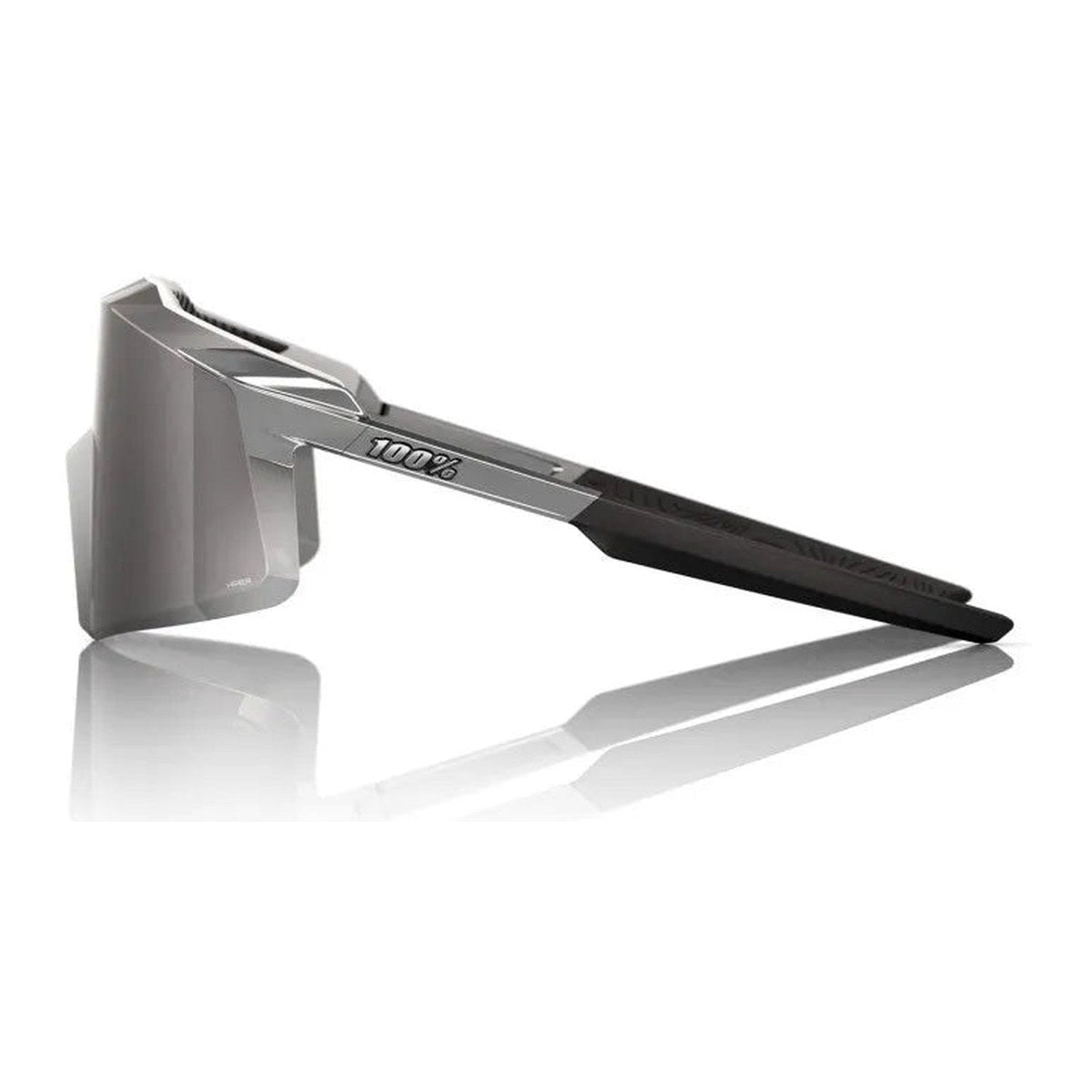 RIDE 100% Aerocraft Sunglasses - Gloss Black Chrome / HiPER Silver Mirror Lens