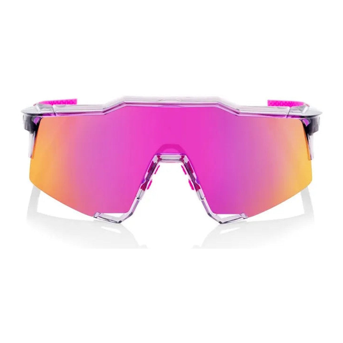 RIDE 100% Speedcraft Sunglasses - Polished Translucent Grey / Purple Multilayer Mirror Lens