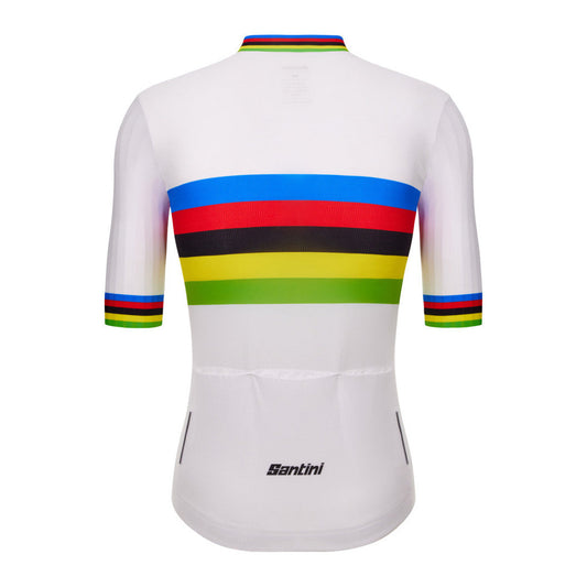 SANTINI UCI World Champion Eco Jersey - White / Rainbow
