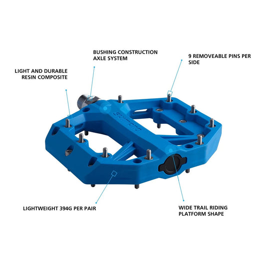 SHIMANO PD-GR400 Flat Pedals - Blue