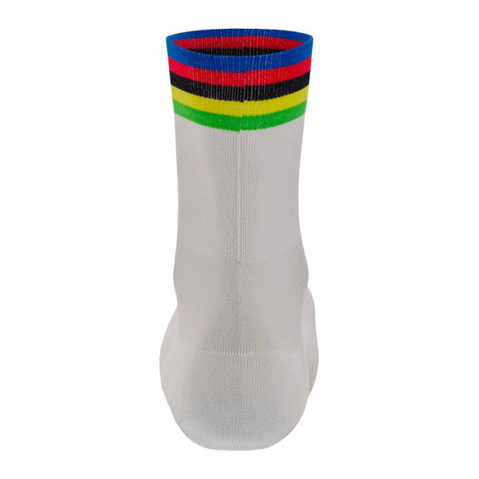 SANTINI UCI OFFICIAL WORLD CHAMPION  CYCLING SOCKS - White/Rainbow